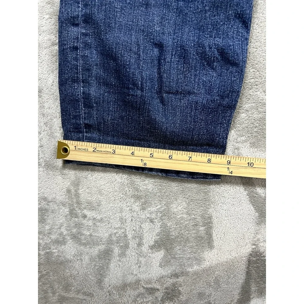 Yellow DNM Workshop Jeans Men's 38x31 Blue Denim Straight Damon Whiskers Wideleg